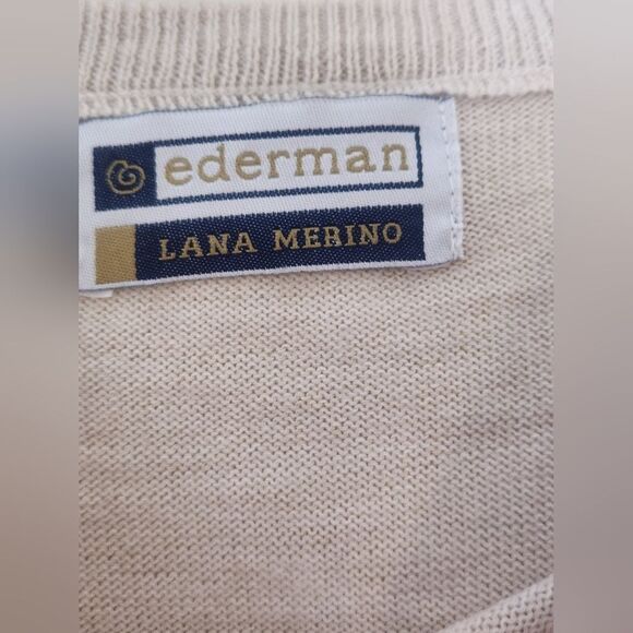 Ederman XL Cream WOOL Blend Knit Longsleeves Made In Italy Women's Sweater - Picture 2 of 6